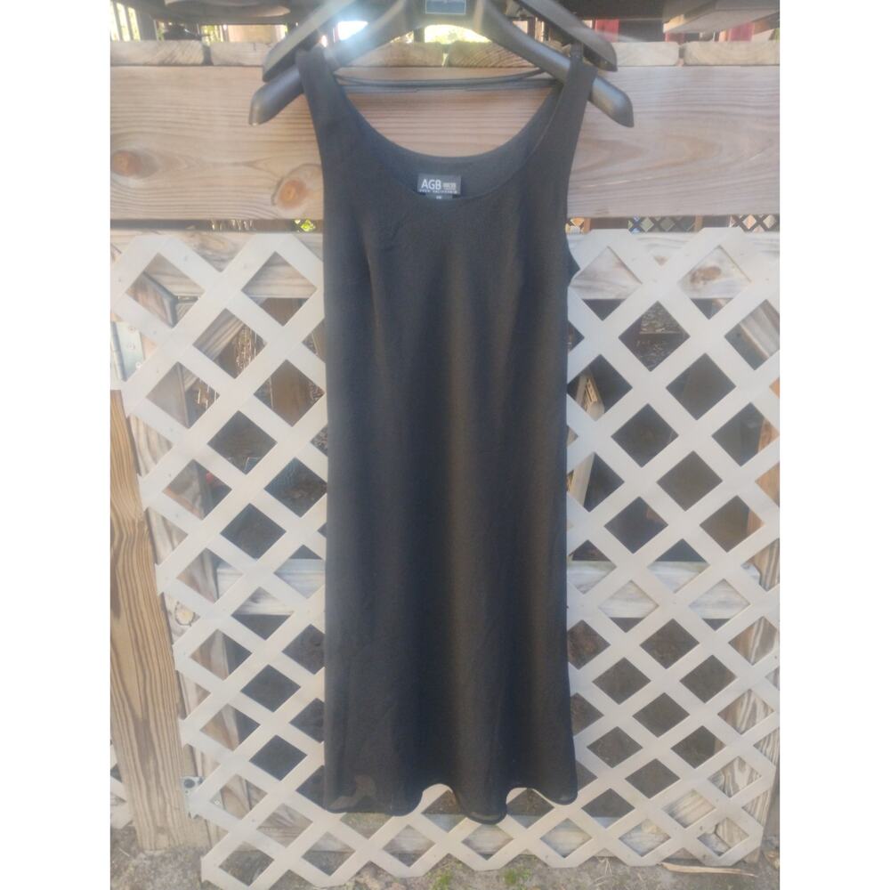 Black Midi Dress Sleeveless 12P A-Line Flowy Stretch Minimalist Office Everyday